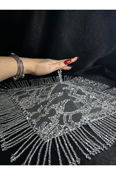 Bridal Luxe Rozafa Albanian Bridal Handkerchief with Stones