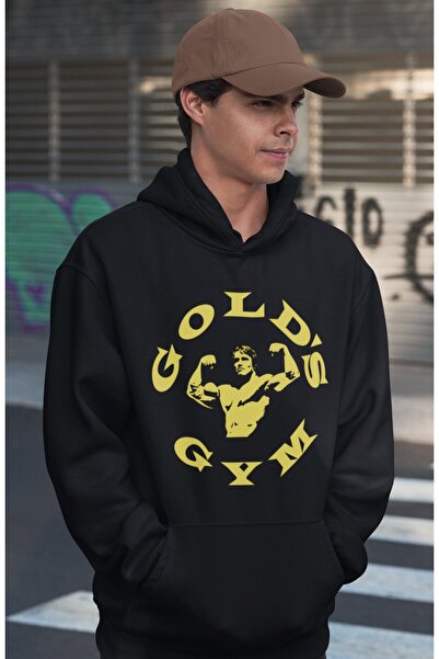 SEVBANO هودي رياضي للجنسين من Gold's Gym Arnold Design مطبوع قصة فضفاضة لكمال...