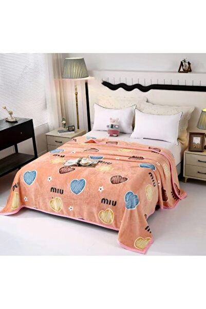 FIONNA.RO Patura Cocolino Grosime Medie 200x230cm - Roz Cu Inimioare Si Stelute