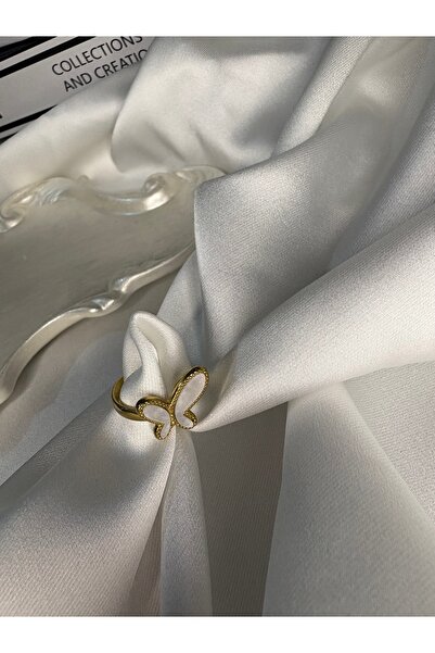 Çelik Kelebek Detaylı Yüzük- 316L-Kararmaz ,Alerji yapmaz