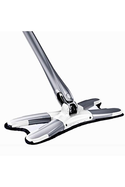 DAMUR Mop plat cu sistem de stoarcere, 2 lavete incluse, argintiu, lungime te...