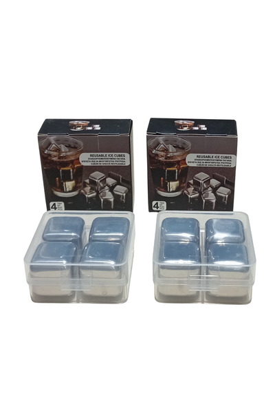 Devre Dünyası 8 Pcs Reusable Stainless Steel Metal Ice Cube Beverage Chilling...