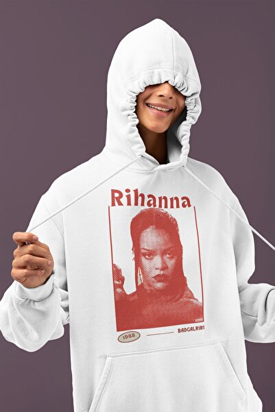 SEVBANO هودي ريهانا بادجيرل مطبوع للجنسين قصة فضفاضة سينغير هودي