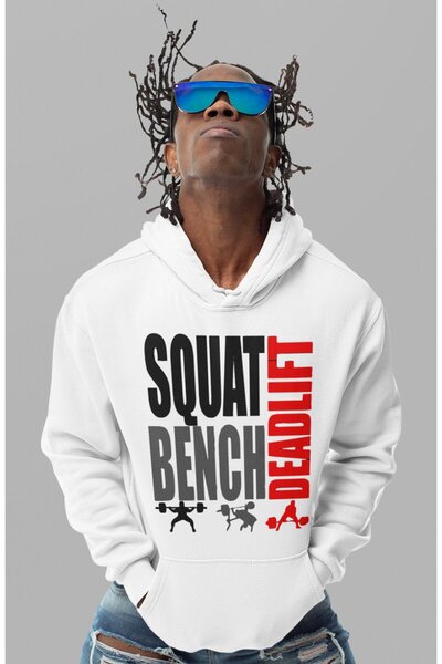 SEVBANO Squat Bench Deadlift Bodybuilding Fitness Gym مطبوع هوديي للجنسين قصة...