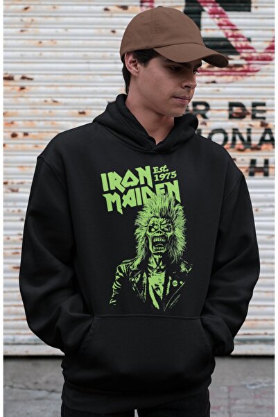 SEVBANO Iron Maiden Rock Metal Printed Unisex Oversized Music Band Hoodie