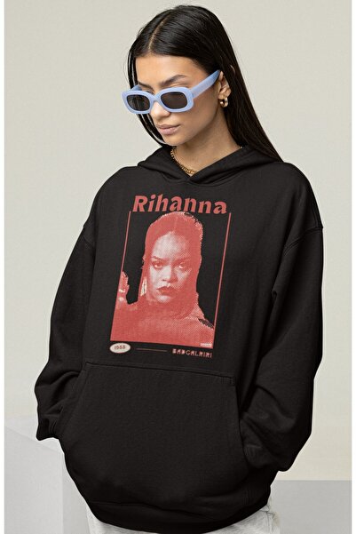 SEVBANO هودي ريهانا بادجيرل مطبوع للجنسين قصة فضفاضة سينغير هودي