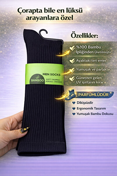 BRIDEIST WEDDING CO Men's 100% Bamboo Medium Long Black Socks Sweat Absorbent...