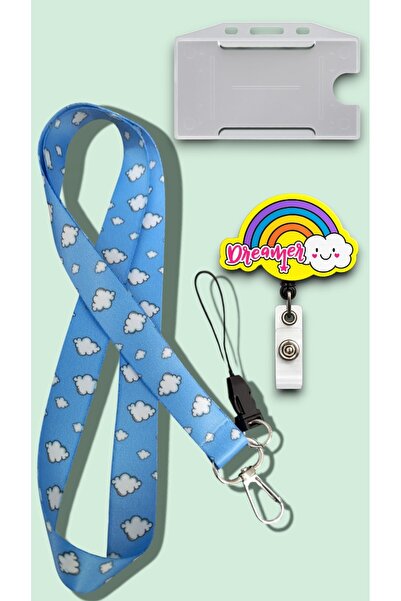 chic crazze حزام تعليق للرقبة على شكل سحابة زرقاء مستوحاة من السماء، حزام تعل...