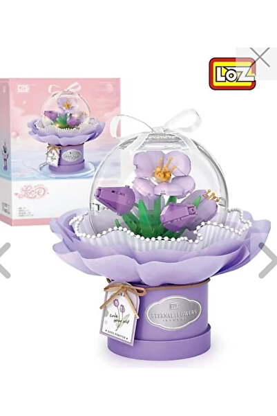 BENİSA SHOP Loz ledli mor dekoratif ve koleksiyonluk çiçek buketi 272 parça l...