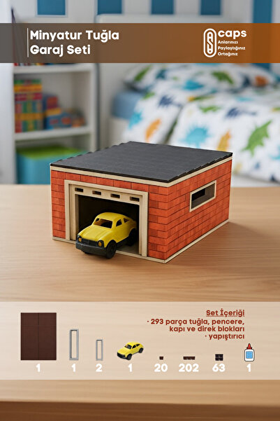 caps office Minyatür Tuğla Garaj Seti – 293 Parça İnşaat Oyuncağı ve Araç Modeli