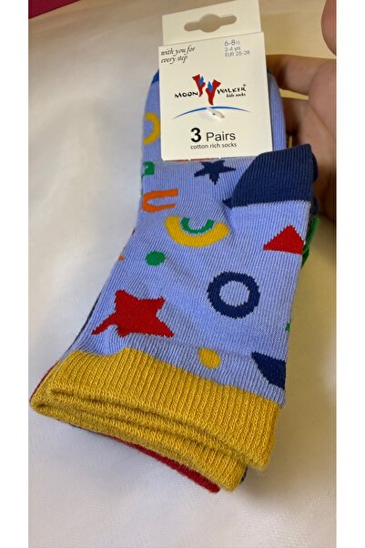 BRIDEIST WEDDING CO Children's Socks Set of 3 Cotton Colorful Patterned Soft ...