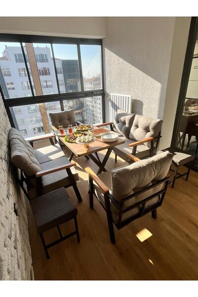 Kırlenta 2 2 1 1 Yemek Masası Bahçe Takımı Balkon Takımı Bahçe Seti Oturma Gr...