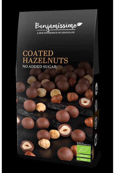 Benjamissimo Alune de padure invelite in ciocolata cu praline bio , 60g