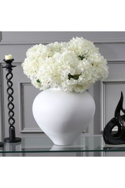 Lui Tasarım White Elegantvase Stoneware Modern Scandinavian Style Jar Home De...
