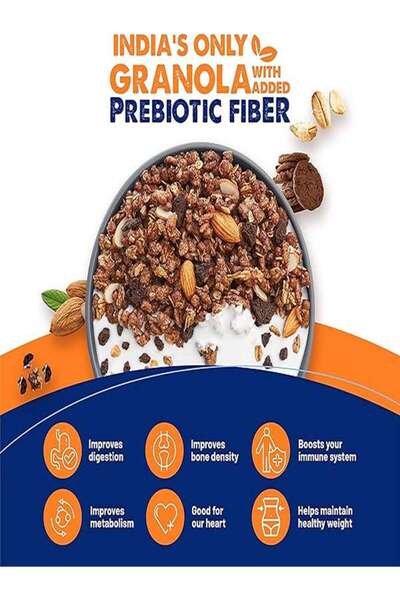 FIT and FLEX جرانولا مقرمشة مخبوزة بنكهة الشوكولاتة واللوز والبسكويت، غنية بالبروتين والألياف، خالية من الكوليسترول، 275 غرام