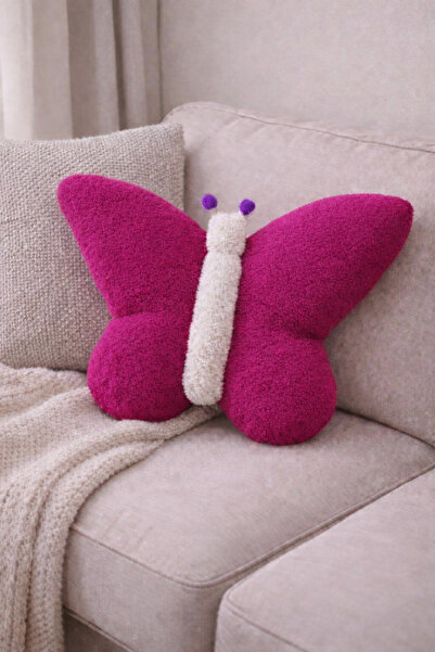 Beta Decorative Fuchsia Plush Butterfly Pillow Cushion Throw Pillow