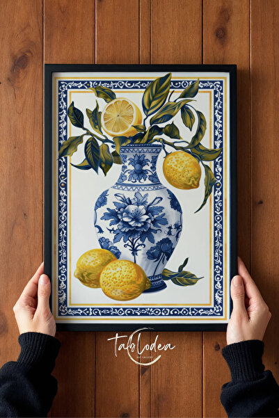 tablodea Tablou de bucătărie în stil mediteranean elegant, cu model de lămâie...