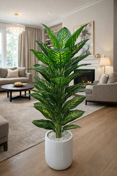 Gülümseten Avm 175 cm Yapay Difenbahya – Büyük Boy, Saksılı, Doğal Görünümlü ...