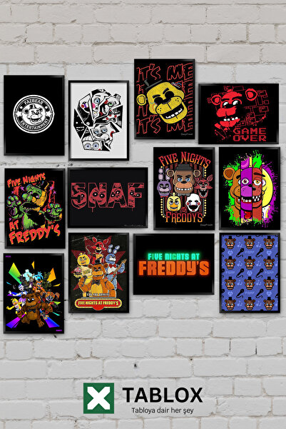 TABLOX 12 Parça Five Nights at Freddy’s Korku FNAF Gece Gerilim Oyun Dekorati...
