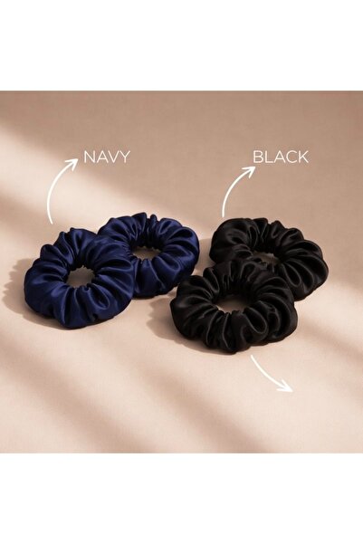 Cherry Bloom Cotton 4-Piece Satin Buckle Set Black - Navy Blue