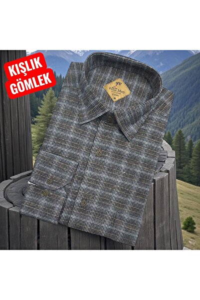 ALMİNA 100% Cotton Pocket Flannel Shirt