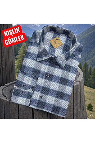 ALMİNA 100% Cotton Pocket Flannel Shirt