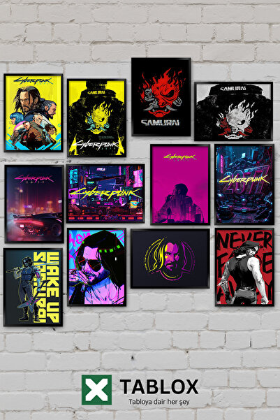 TABLOX 12 Piece Cyberpunk 2077 Night City Neon Future Dystopia Game Decorativ...