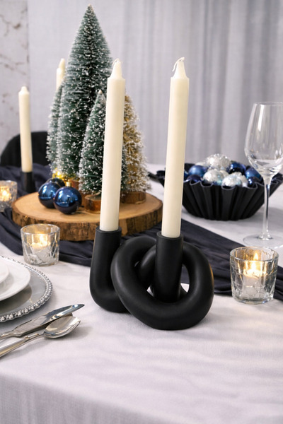 Vescarri Düğüm Tasarımlı Dekoratif Mumluk – Modern Candle Holder