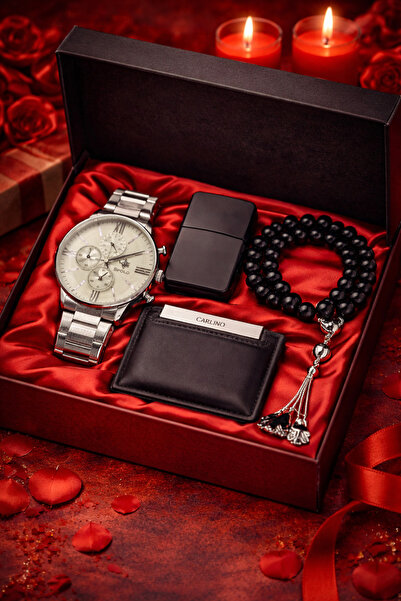 S.POLO HEDİYELİK KUTULU ERKEK KOL SAATİ ÇAKMAK KARTLIK TESPİH BİLEKLİK SEVGİL...