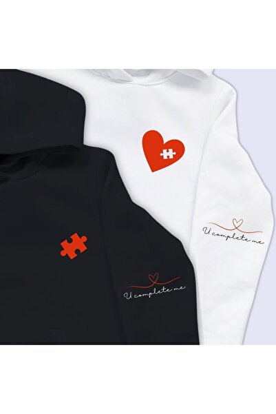 Vordevia Dear Kombini Puzzle Printed 2-Piece Cotton 3 Thread O Oversized Swea...