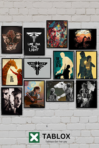 TABLOX 12 Parça The Last of Us Joel Ellie Zombi Hayatta Kalma Dizi Oyun Dekor...