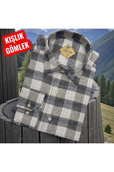 ALMİNA 100% Cotton Pocket Flannel Shirt