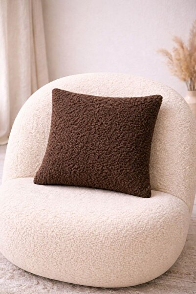 Cherry Bloom Cotton Teddy Peluş Kare Kırlent Kılıfı 40 x 40