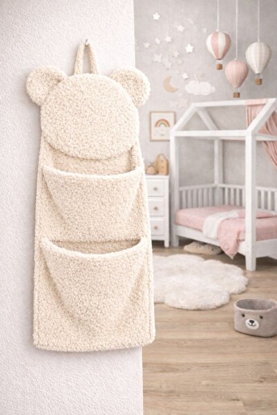 Cherry Bloom Cotton Tedi Bohemian zidni organizator za dečiju sobu sa figurom...