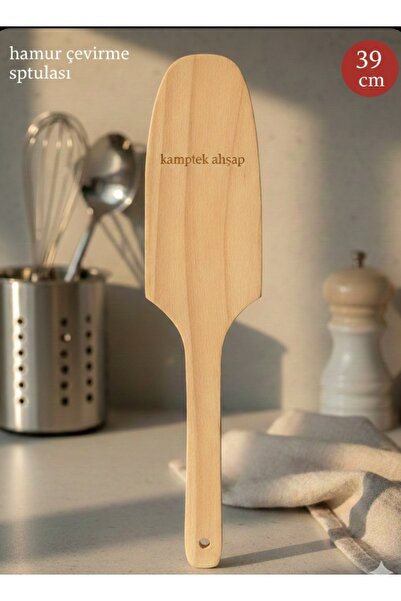kamptek kamp teknolojisi Kamptek Ahşap Hamur Çevirme Spatulası - 39 cm Büyük ...