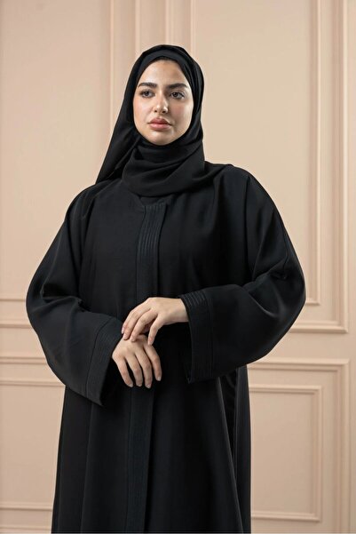 DOUBLE1WAN Women's abaya, internet fabric, made of silk, with a hidden zipper.