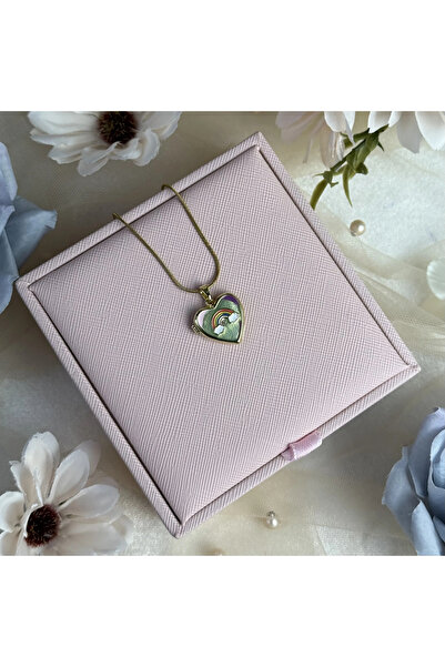 Vintagezegeni Gökkuşağı Desenli Fotoğraflı Kolye