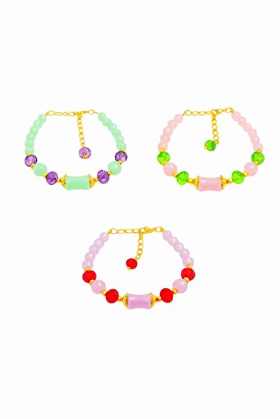 FASHION Pastel Glass Barrel Adjustable Glass Bead Charm Bracelet