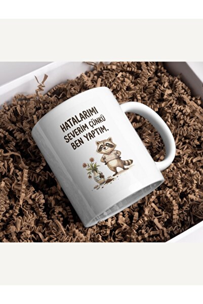Fikart "I Like My Mistakes because I Made Them" Raccoon Design Mug