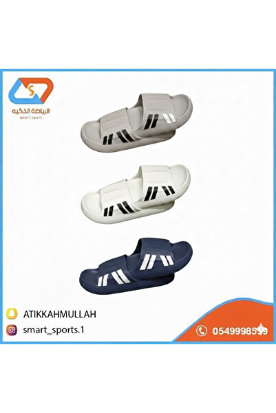 smart-sport Stylish slide slippers with three contrasting stripes - comfort a...