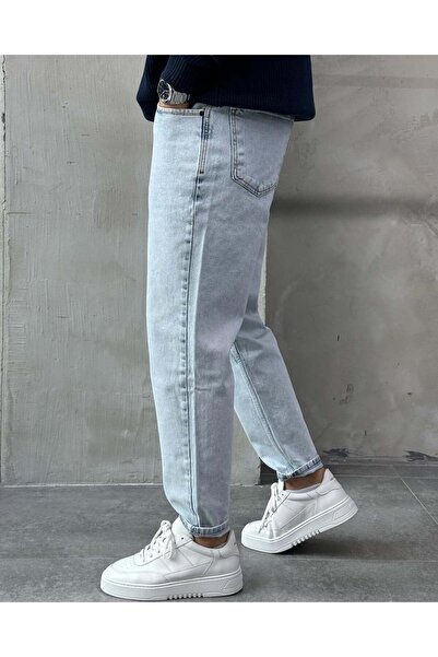 DORAJEANS بنطلون جينز رجالي بخصر مرتفع وقصة مريحة