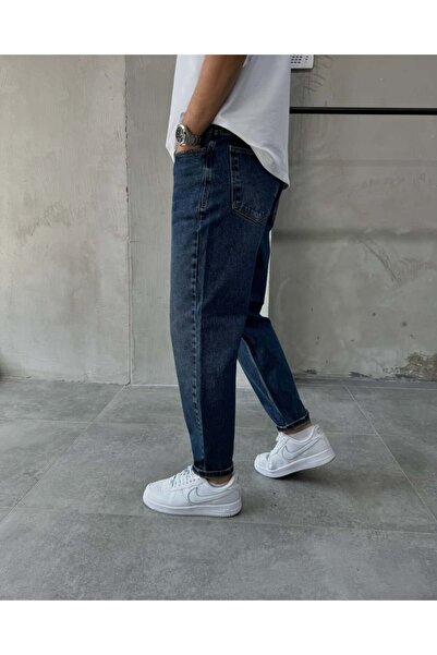 DORAJEANS بنطلون جينز رجالي بخصر مرتفع وقصة مريحة