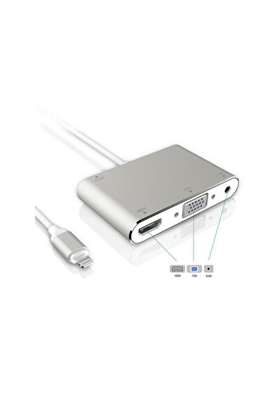 ALIEN Cablu adaptor Iphone 8pin la HDMI+VGA+audio