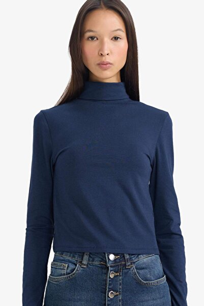 DeFacto Fitted Turtleneck Modal Long Sleeve T-Shirt G5826Ax25Wn