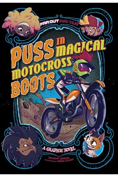 Book Boss قطة ترتدي حذاء موتوكروس سحري