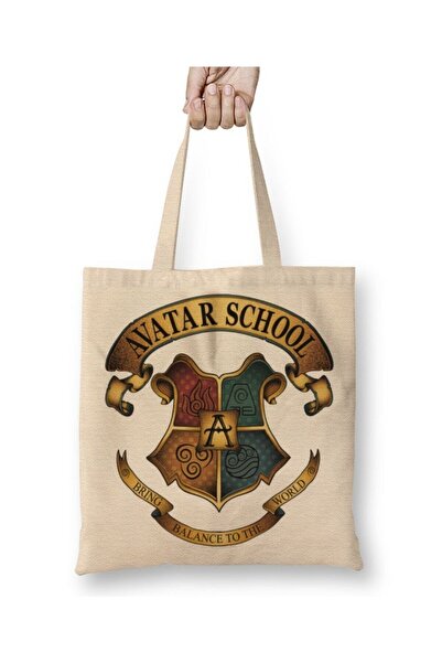 Toyaso Avatar School White Cloth Bag Long Handle Shopping Bag Beach Bag