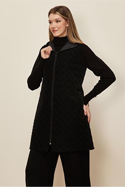 Alvina Hooded Quilted Vest 46275