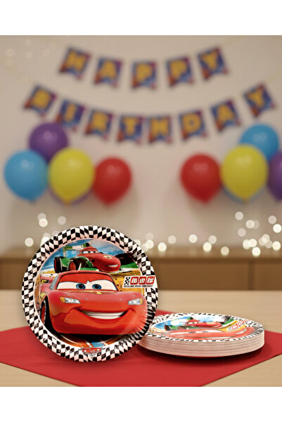 Evabrite Farfurie tematică pentru petrecerea de aniversare Cars Lightning Mcq...
