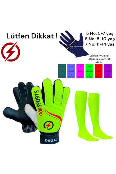 FeyzaDesign Yetişkin ve çocuklar için neon sarı kaleci eldiveni, bilek bandaj...