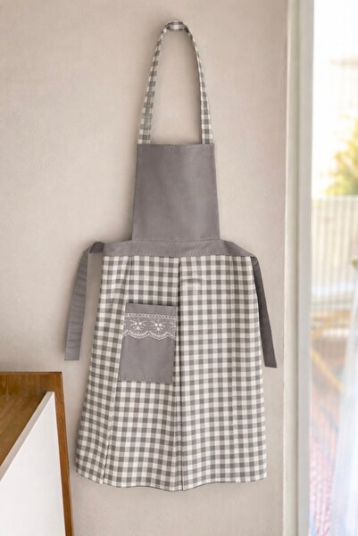 Parla Life Gri pötikare sıvı geçirmez leke tutmaz önlük